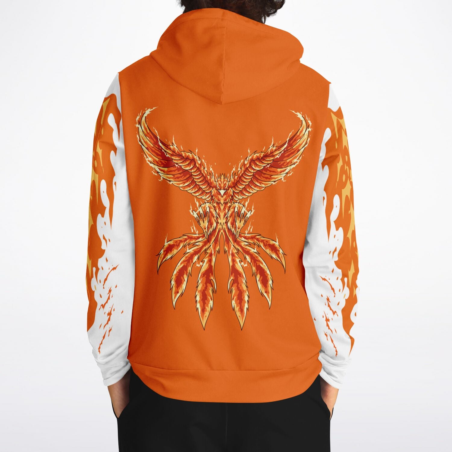 Flame Orange Hoodie for MenSeves-ArtFlame Orange Hoodie