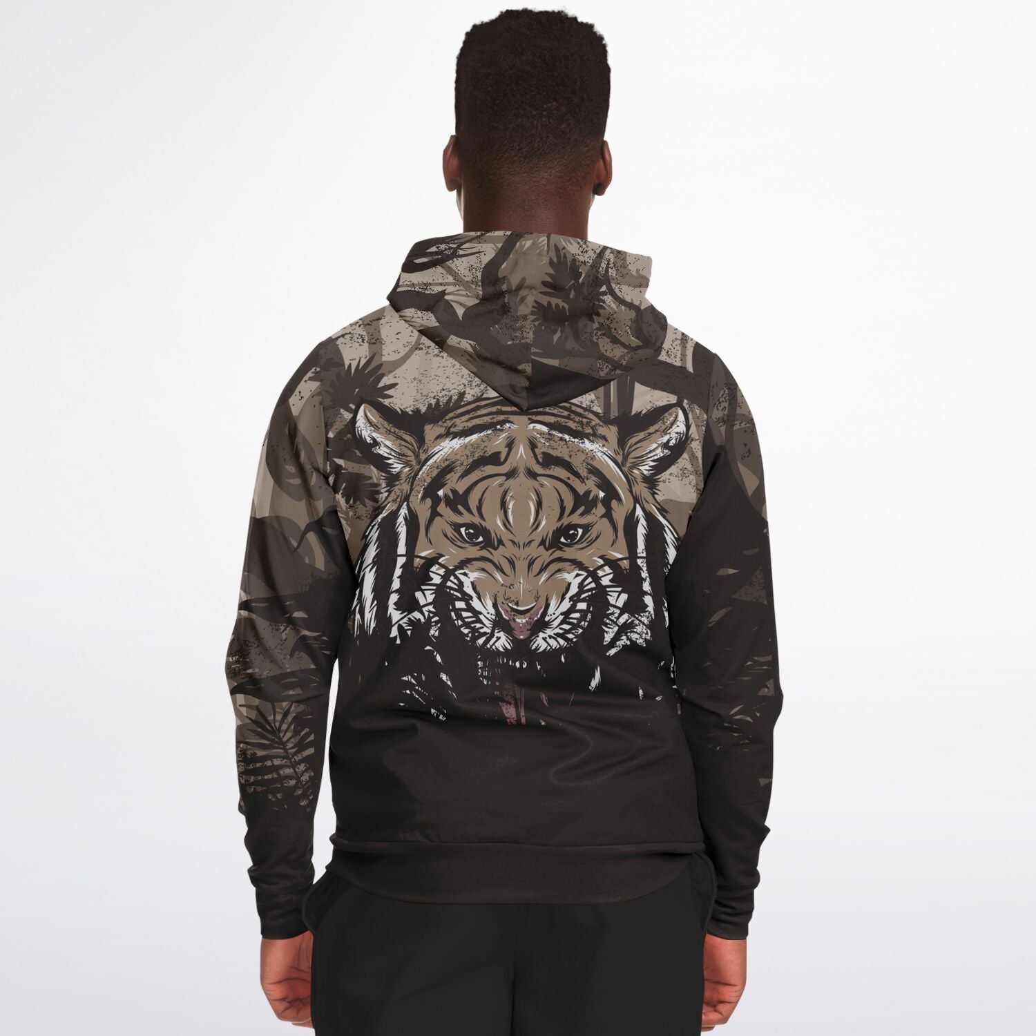 Tiger Hood Zip-Up Hoodie for MenSeves-ArtTiger Hood Zip-