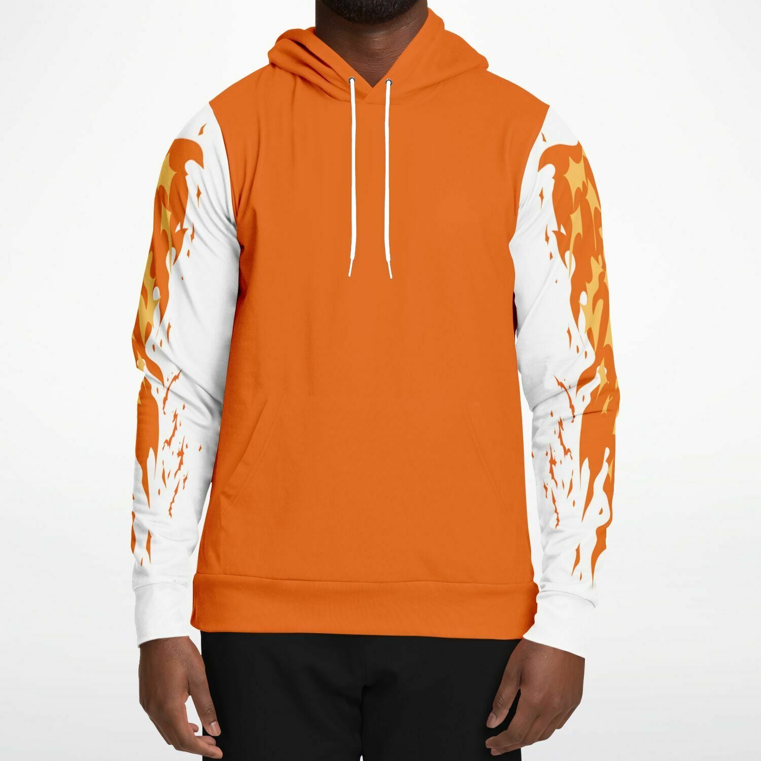 Flame Orange Hoodie for MenSeves-ArtFlame Orange Hoodie