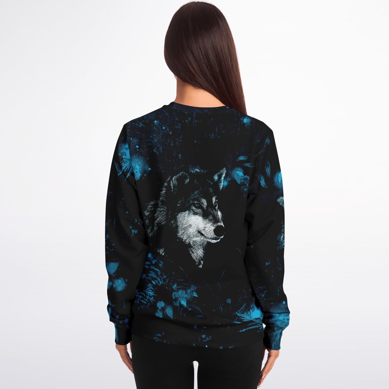 Blue Wolf Sweatshirt for WomenSeves-ArtBlue Wolf Sweatshirt