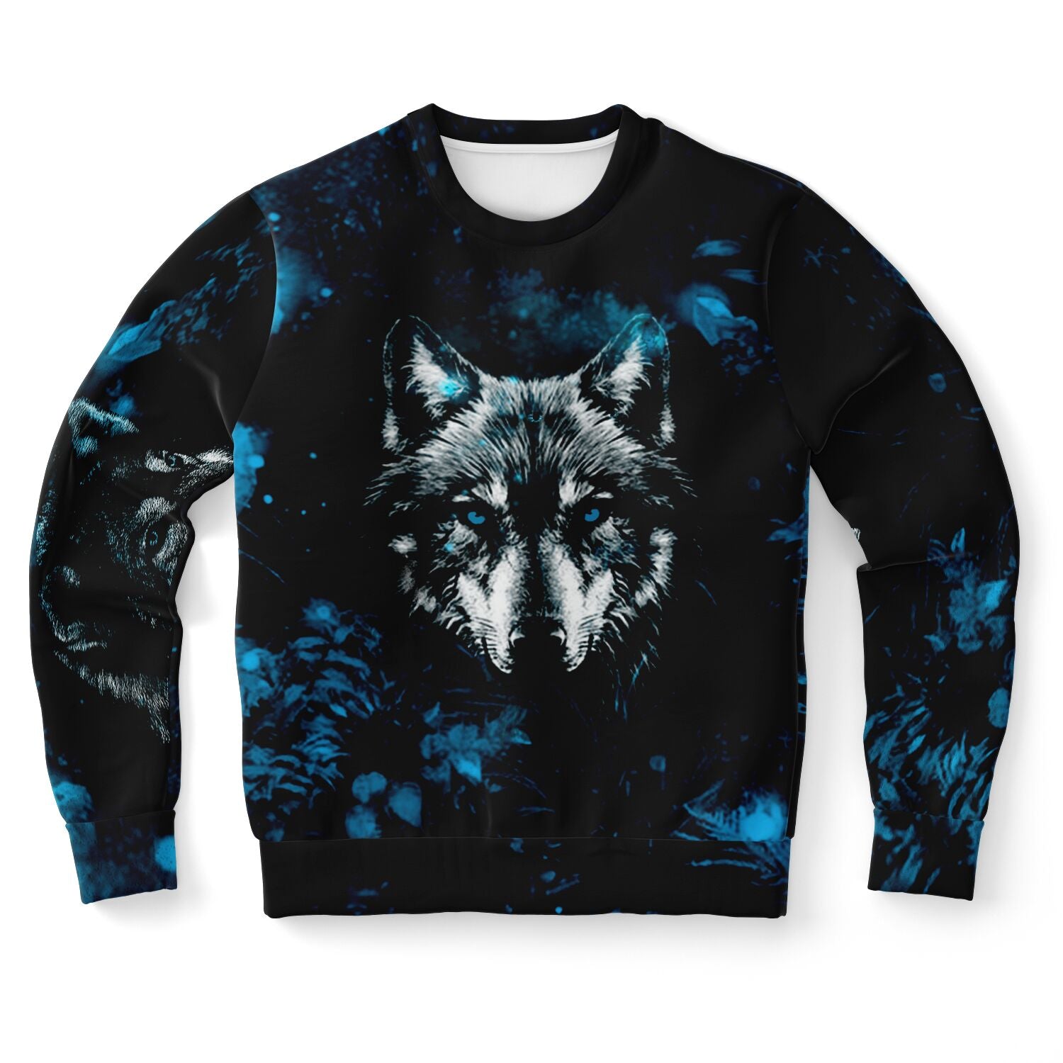 Blue Wolf Sweatshirt for WomenSeves-ArtBlue Wolf Sweatshirt