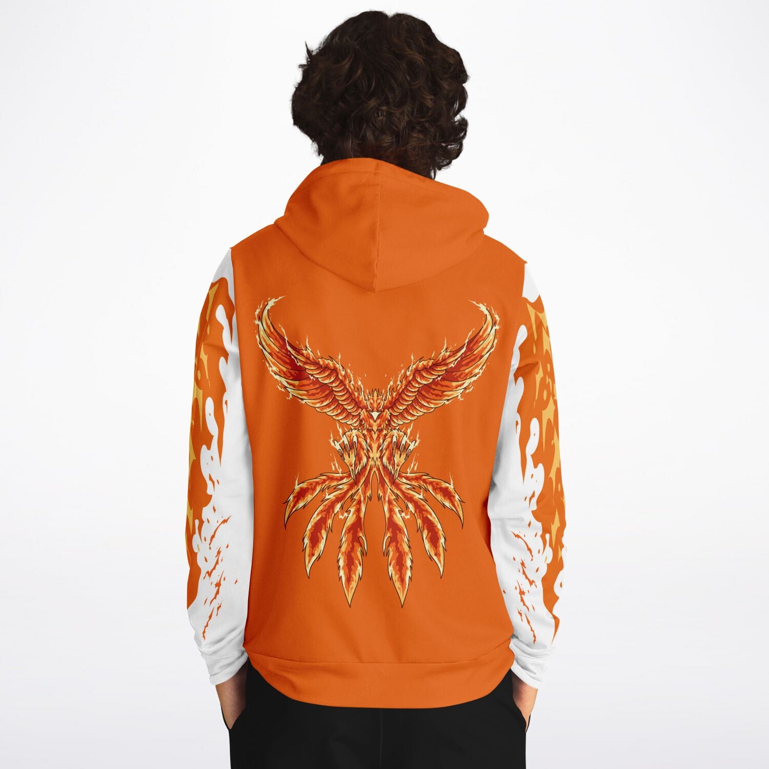 Flame Orange Hoodie for MenSeves-ArtFlame Orange Hoodie