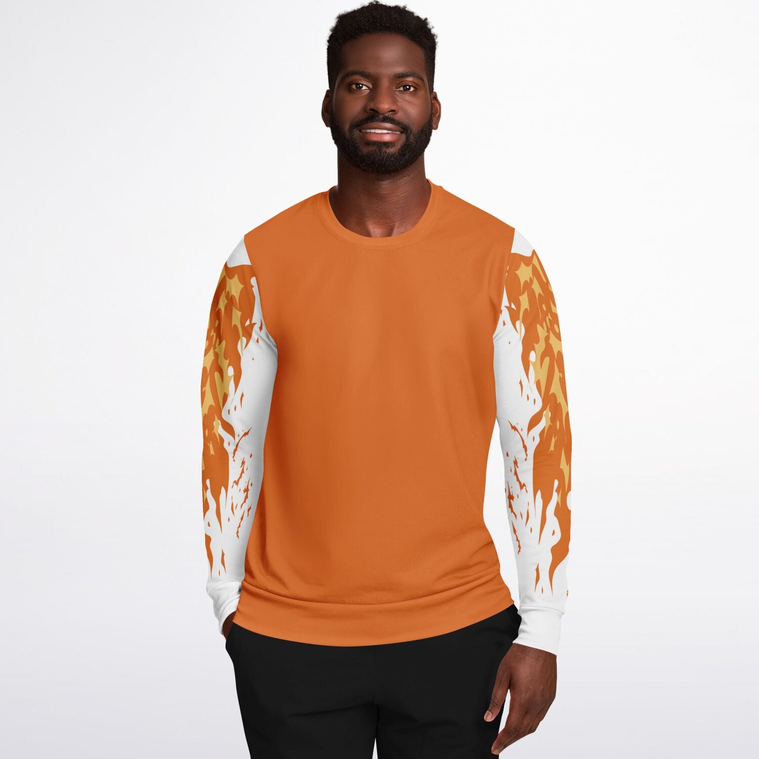 Flame Orange Sweatshirt for MenSeves-ArtFlame Orange Sweatshirt