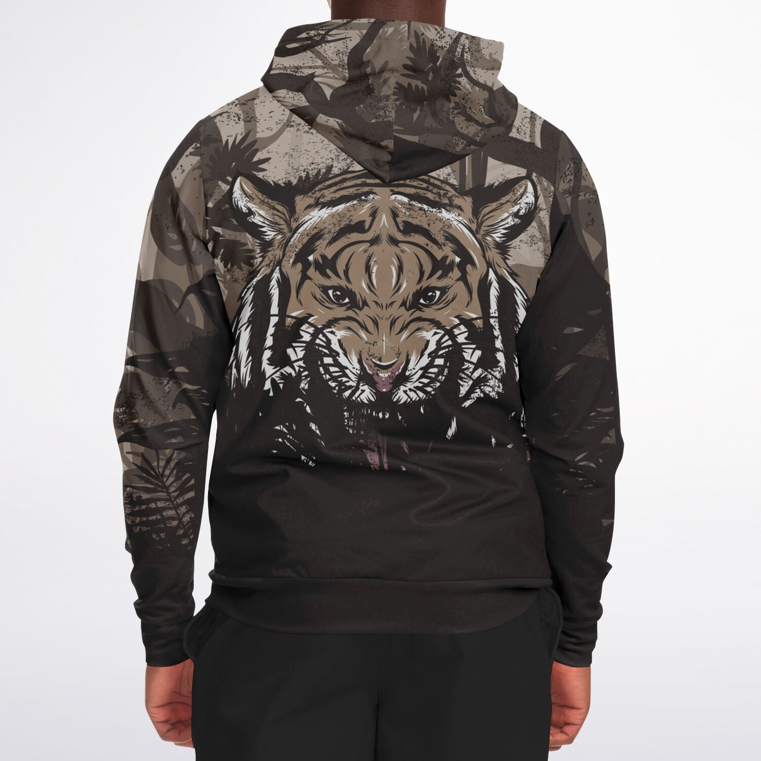 Tiger Hood Zip-Up Hoodie for MenSeves-ArtTiger Hood Zip-