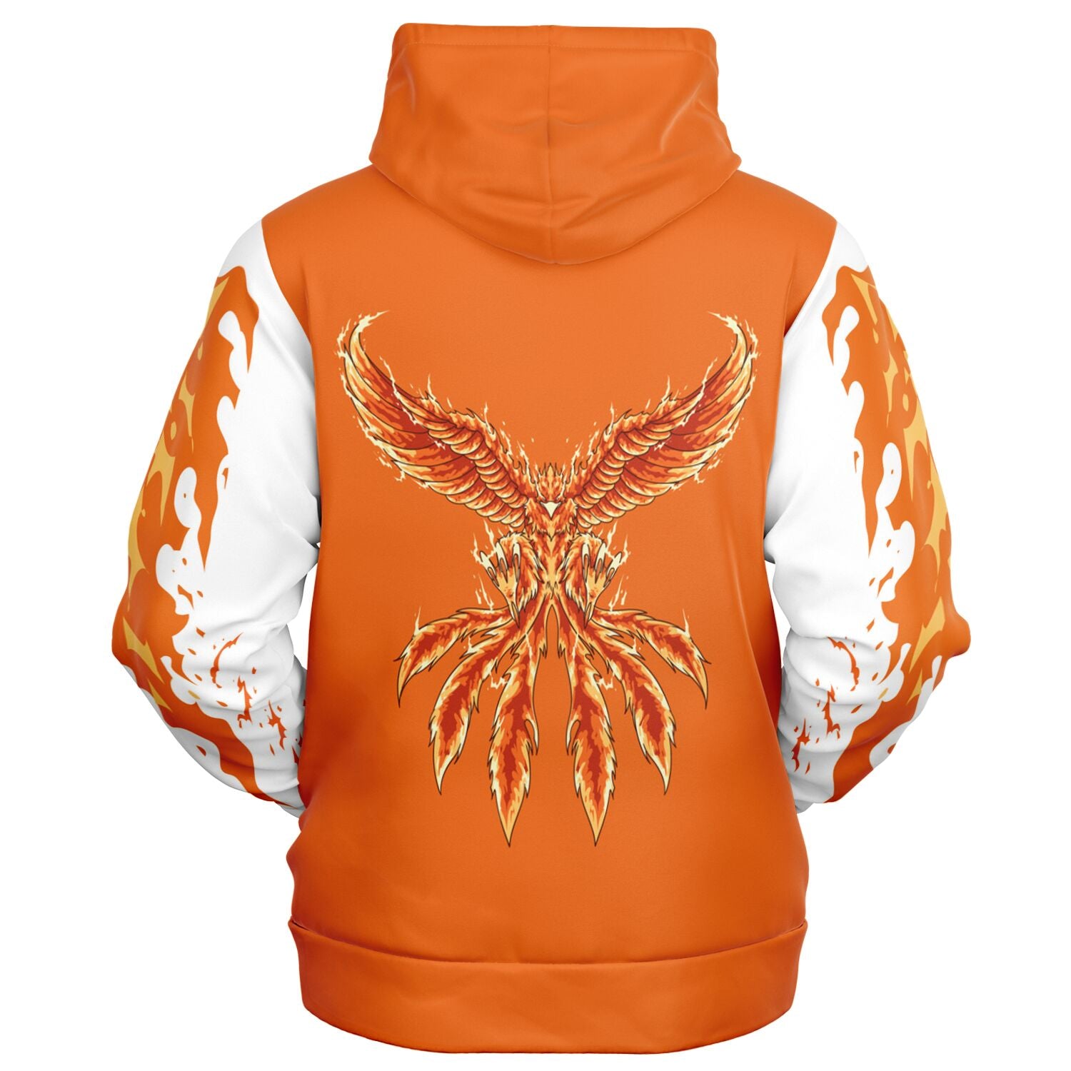 Flame Orange Zip-Up Hoodie for WomenSeves-ArtFlame Orange Zip-