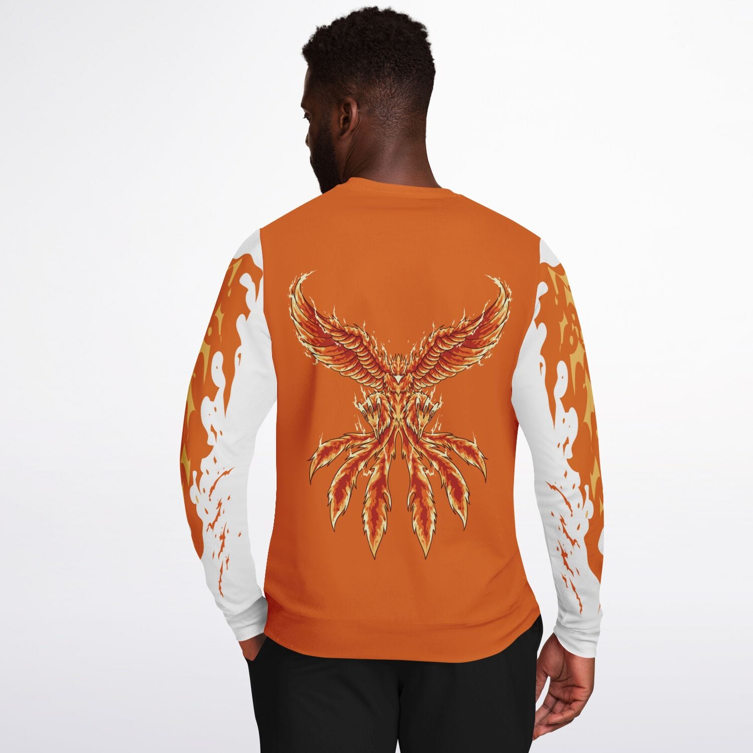 Flame Orange Sweatshirt for MenSeves-ArtFlame Orange Sweatshirt