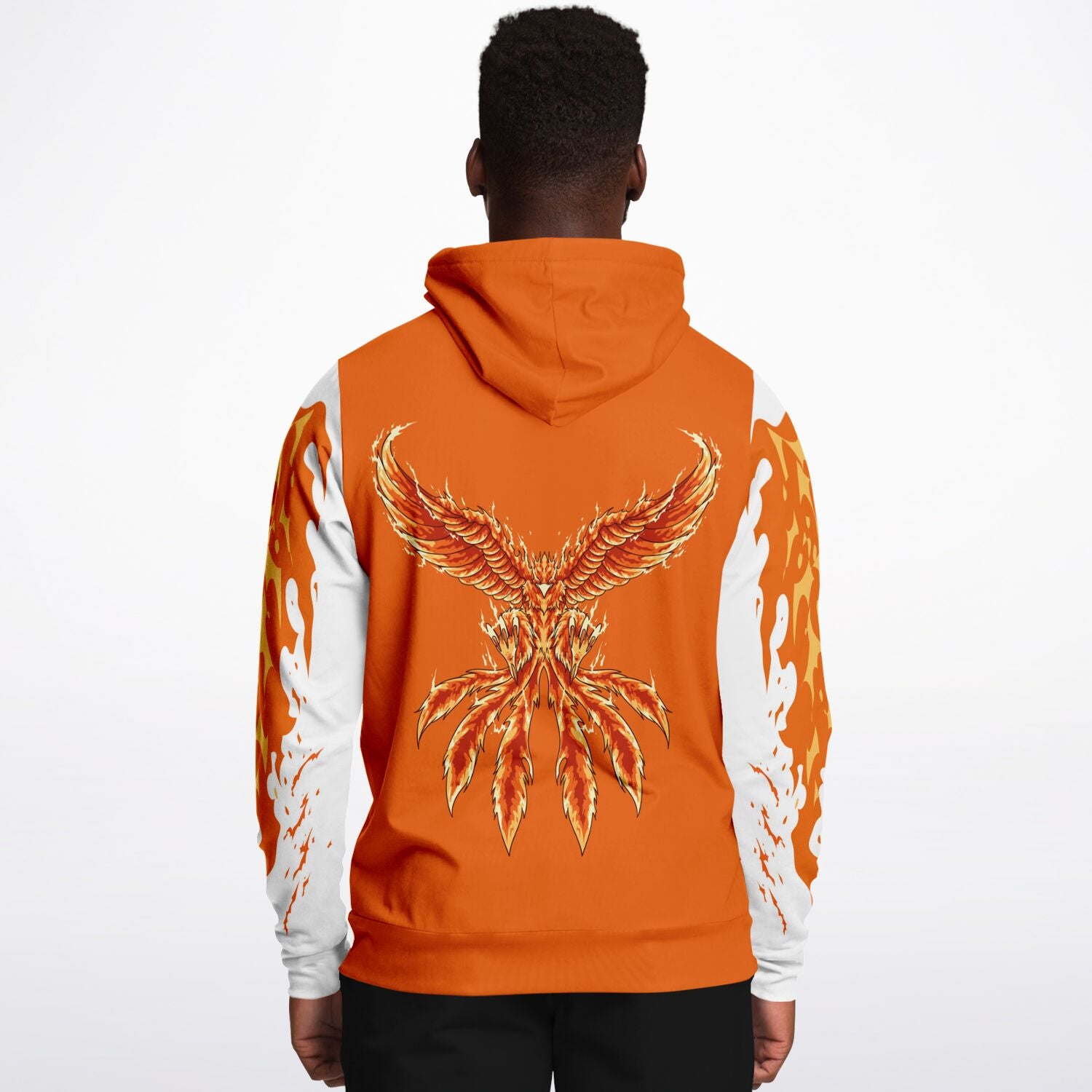 Flame Orange Hoodie for MenSeves-ArtFlame Orange Hoodie