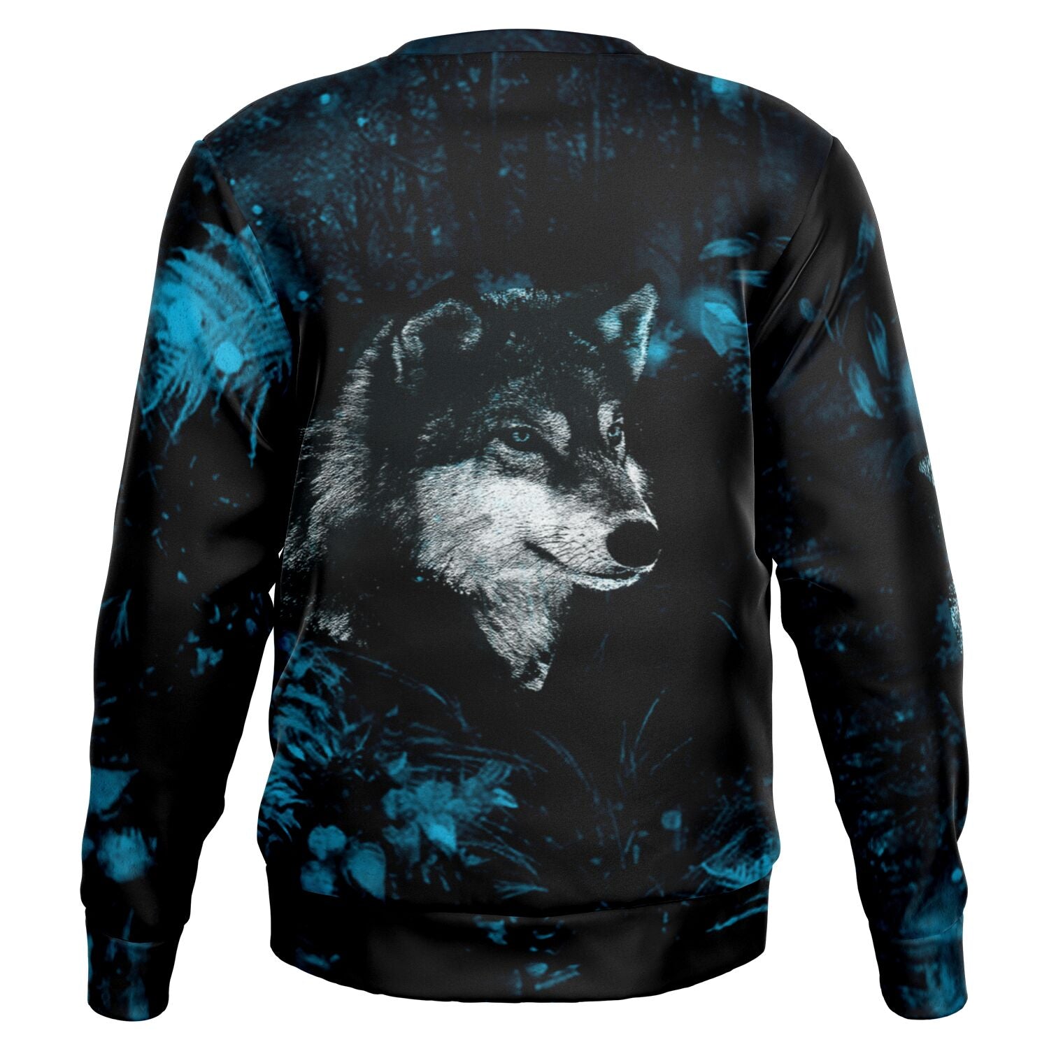 Blue Wolf Sweatshirt for MenSeves-ArtBlue Wolf Sweatshirt