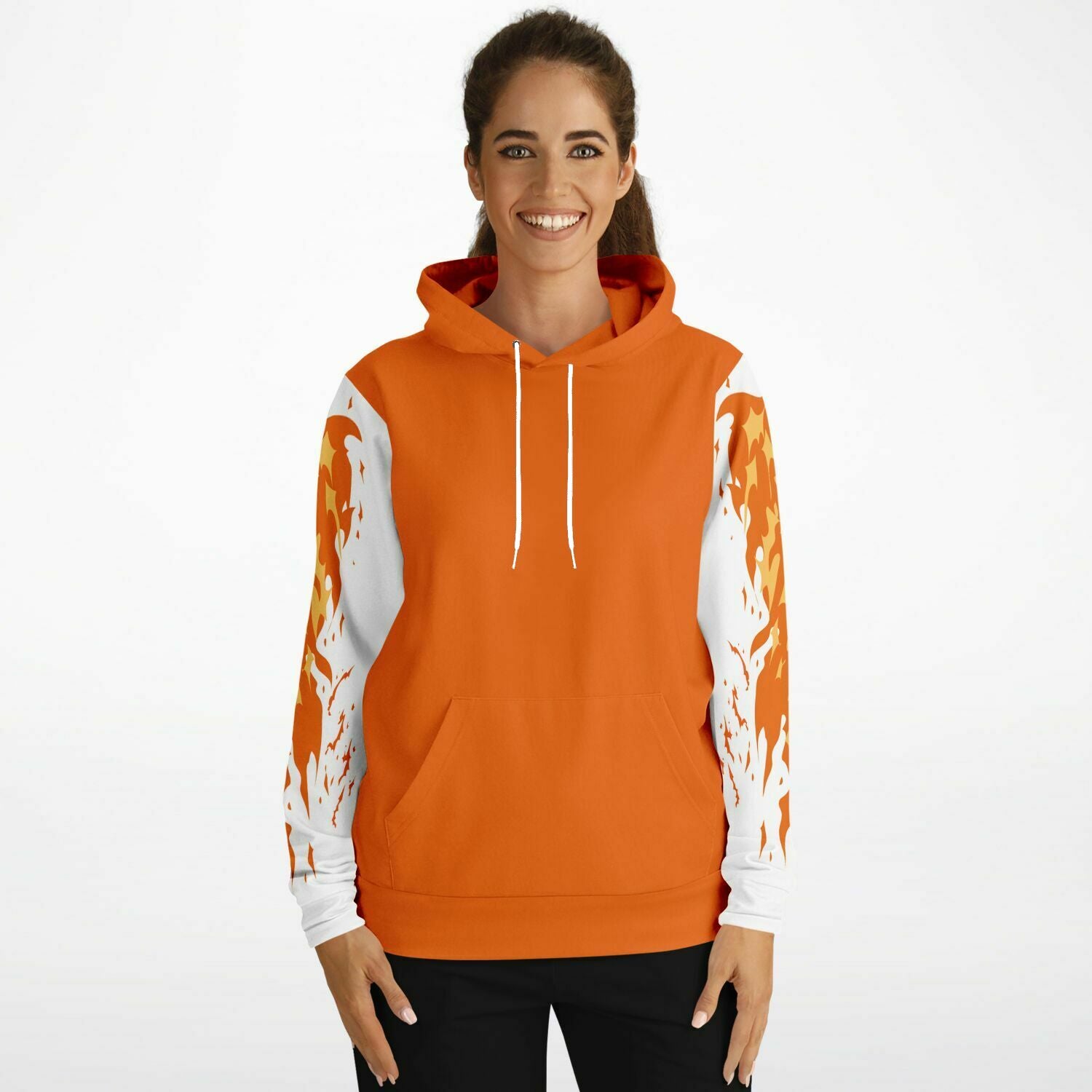 Flame Orange Hoodie for MenSeves-ArtFlame Orange Hoodie