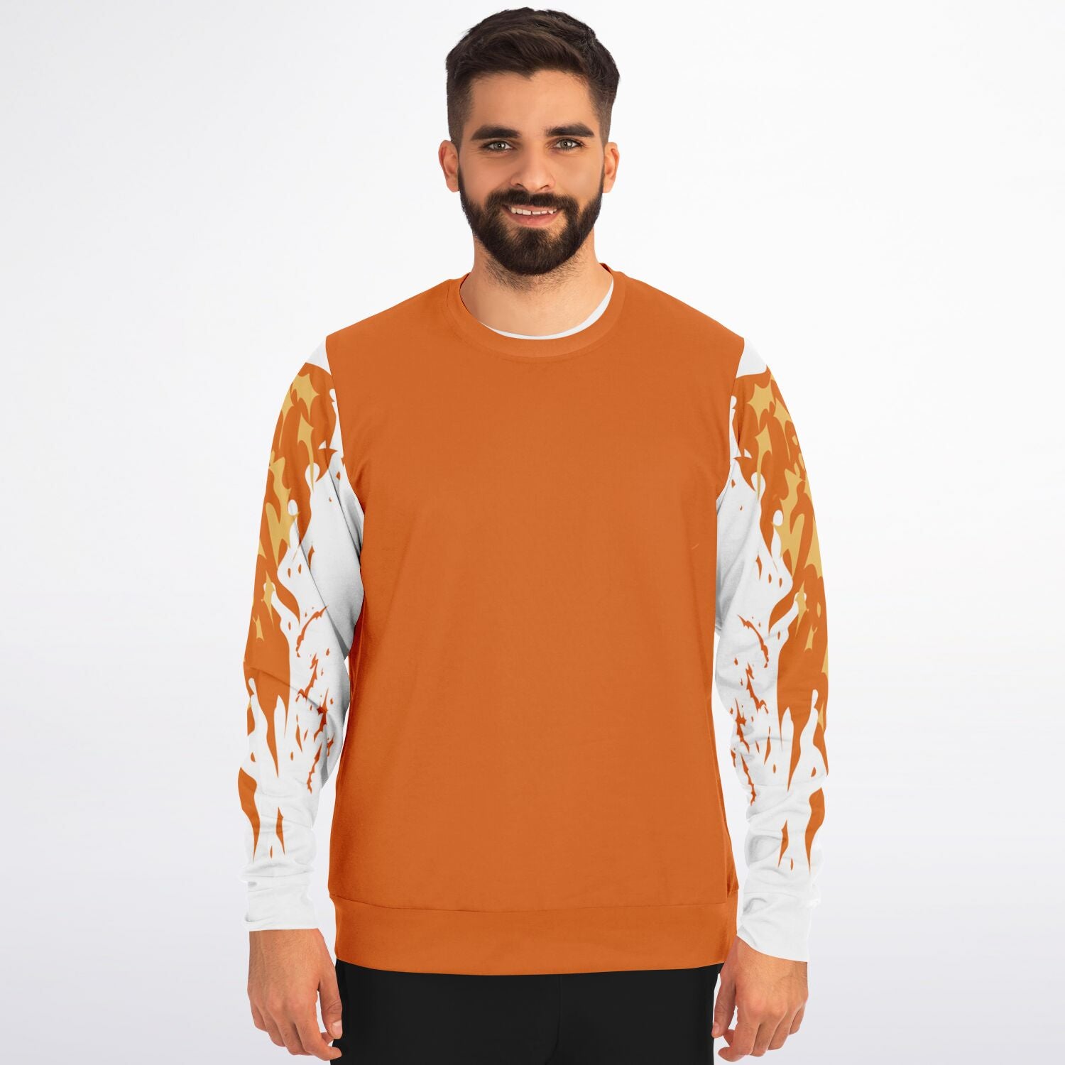 Flame Orange Sweatshirt for MenSeves-ArtFlame Orange Sweatshirt