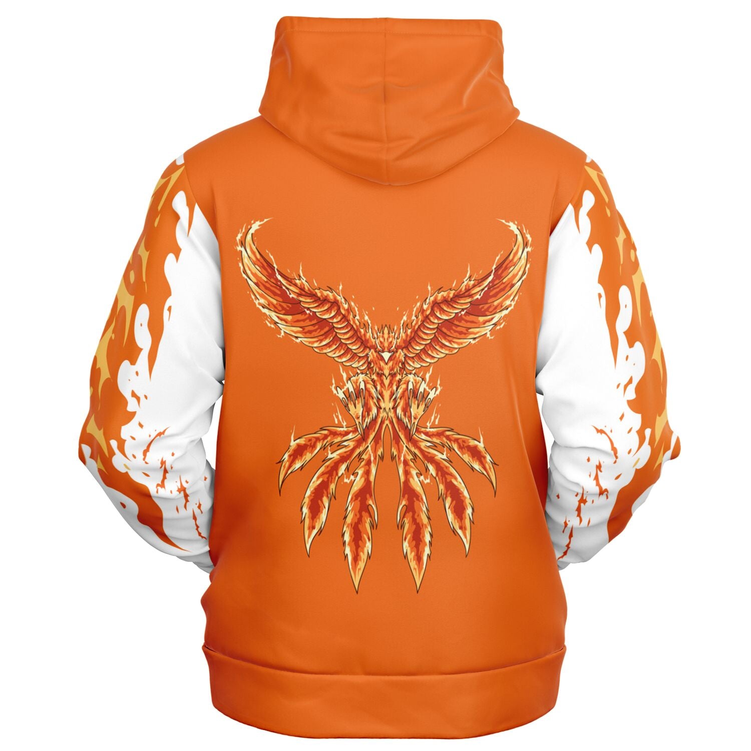 Flame Orange Zip-Up Hoodie for MenSeves-ArtFlame Orange Zip-