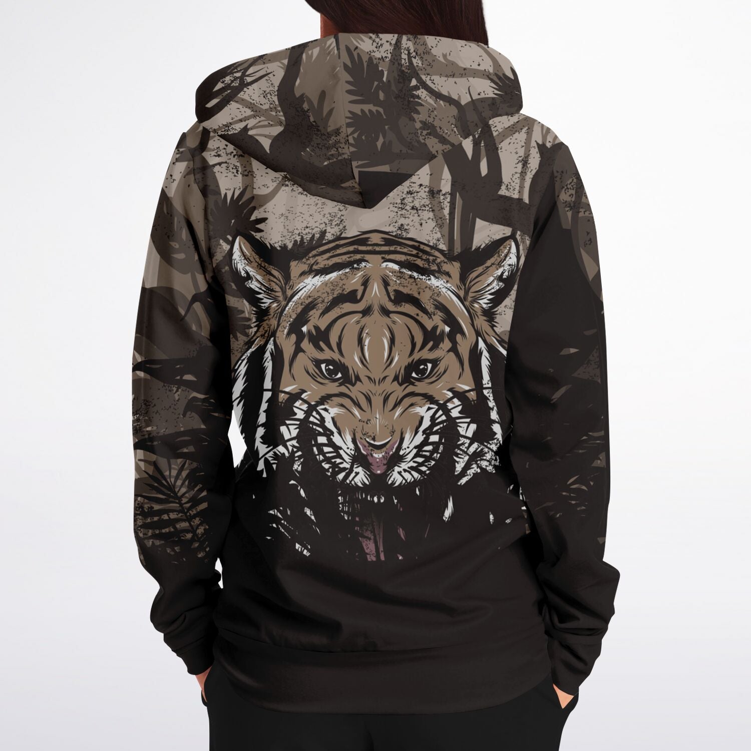 Tiger Hood Zip-Up Hoodie for WomenSeves-ArtTiger Hood Zip-