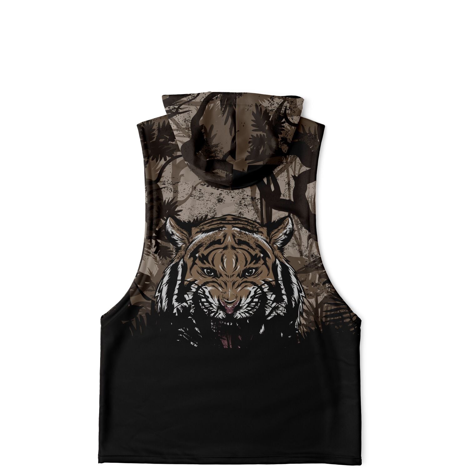 Fashion Tiger Hood Drop Armhole Hoodie for MenSeves-ArtFashion Tiger Hood Drop Armhole Hoodie