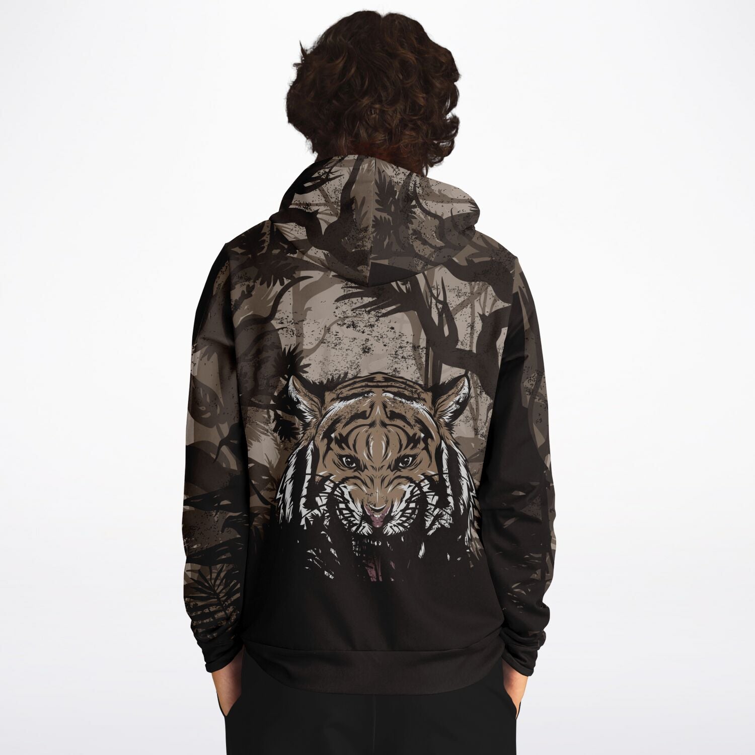 Tiger Hood Hoodie for MenSeves-ArtTiger Hood Hoodie