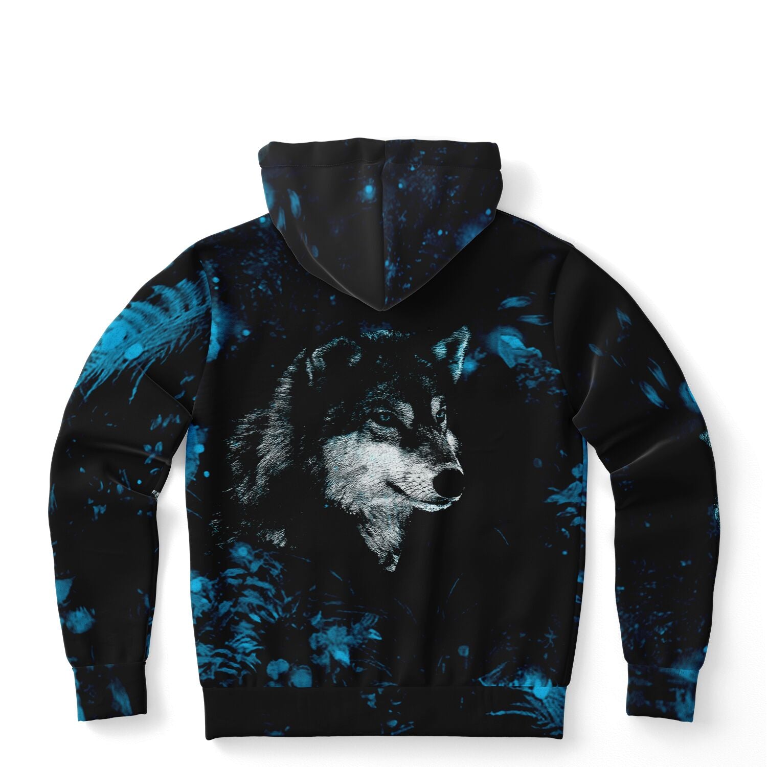 Fashion Blue Wolf Hoodie for MenSeves-ArtFashion Blue Wolf Hoodie