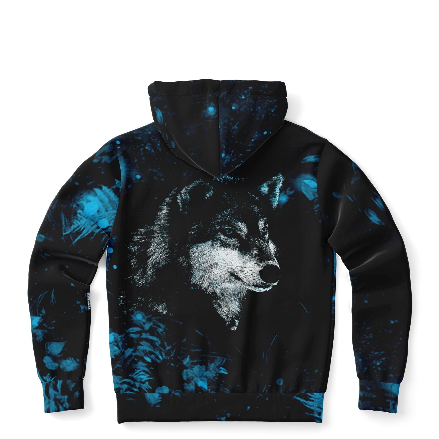 Blue Wolf Zip Up Hoodie for WomenSeves ArtFashion Zip Up Hoodie AOP