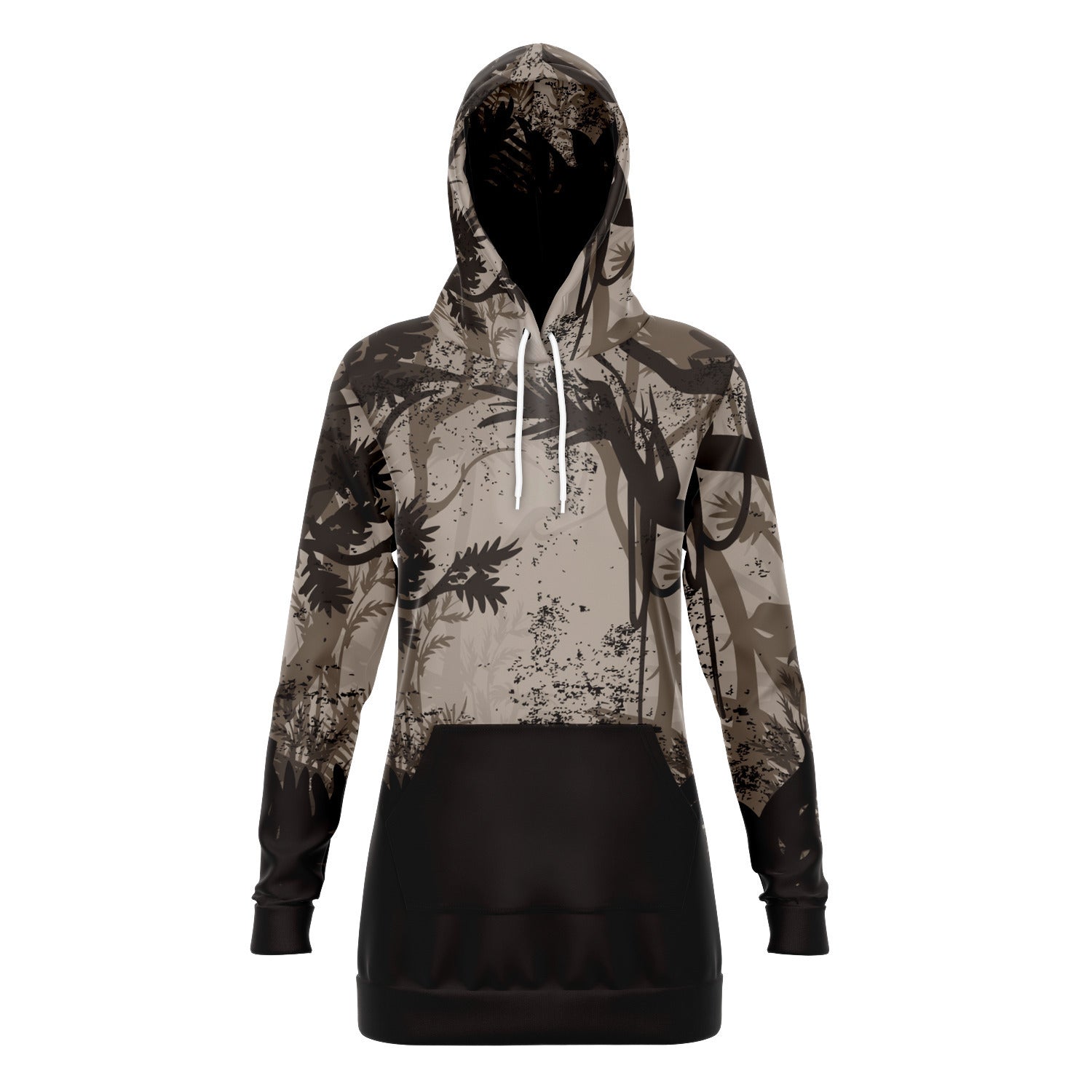 Tiger Hood Longline Hoodie for WomenSeves-ArtTiger Hood Longline Hoodie