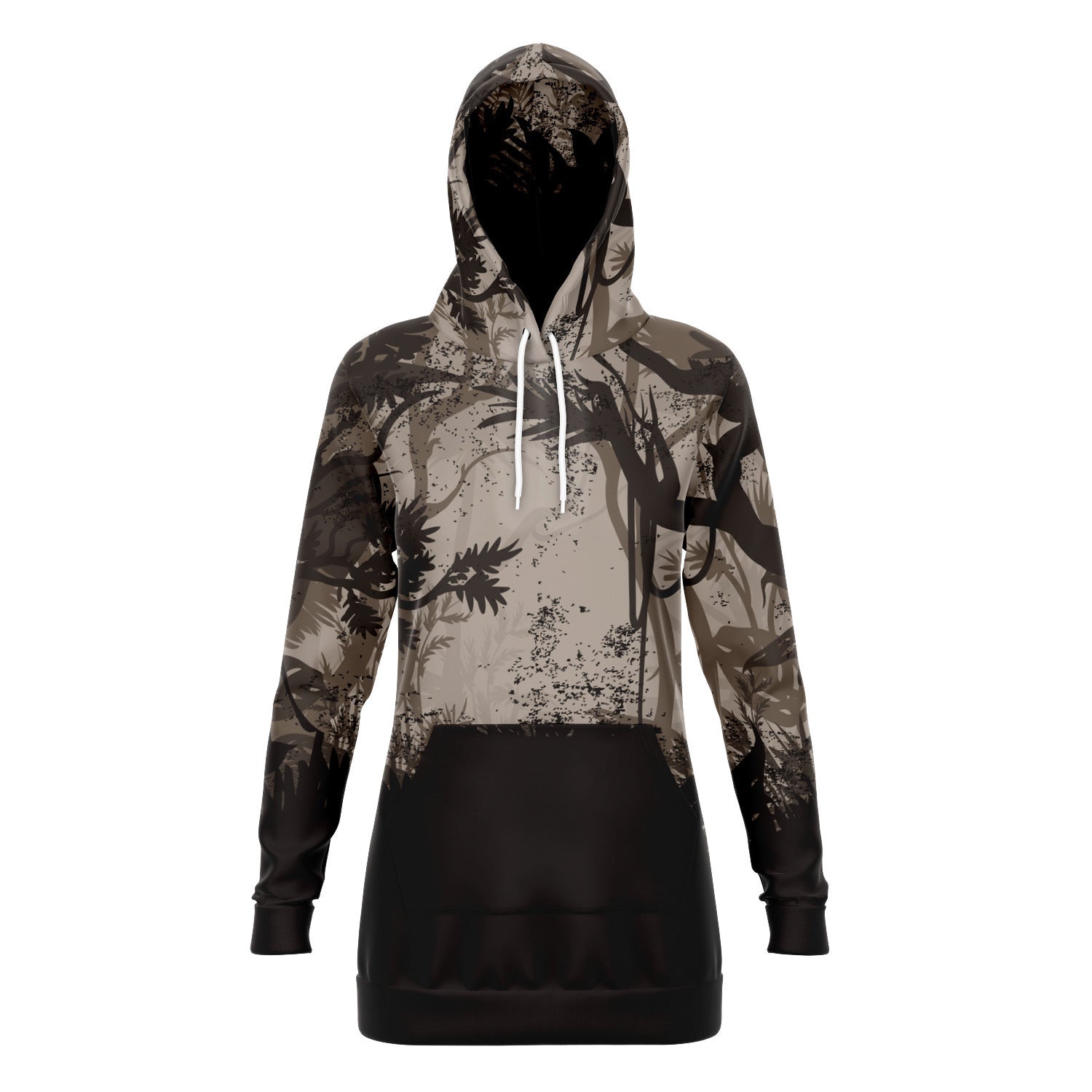 Fashion Tiger Hood Longline Hoodie for WomenSeves-ArtFashion Tiger Hood Longline Hoodie