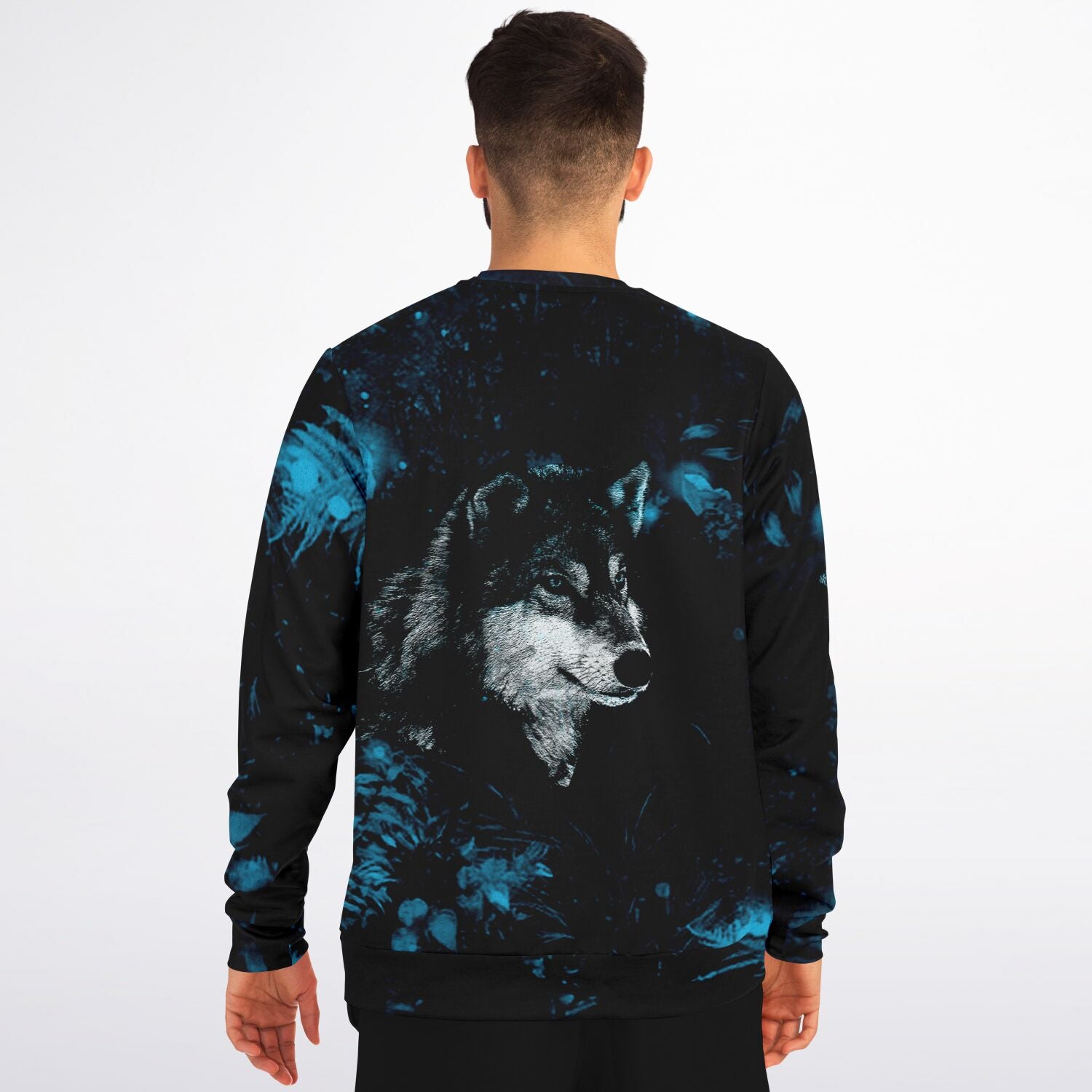 Blue Wolf Sweatshirt for MenSeves-ArtBlue Wolf Sweatshirt