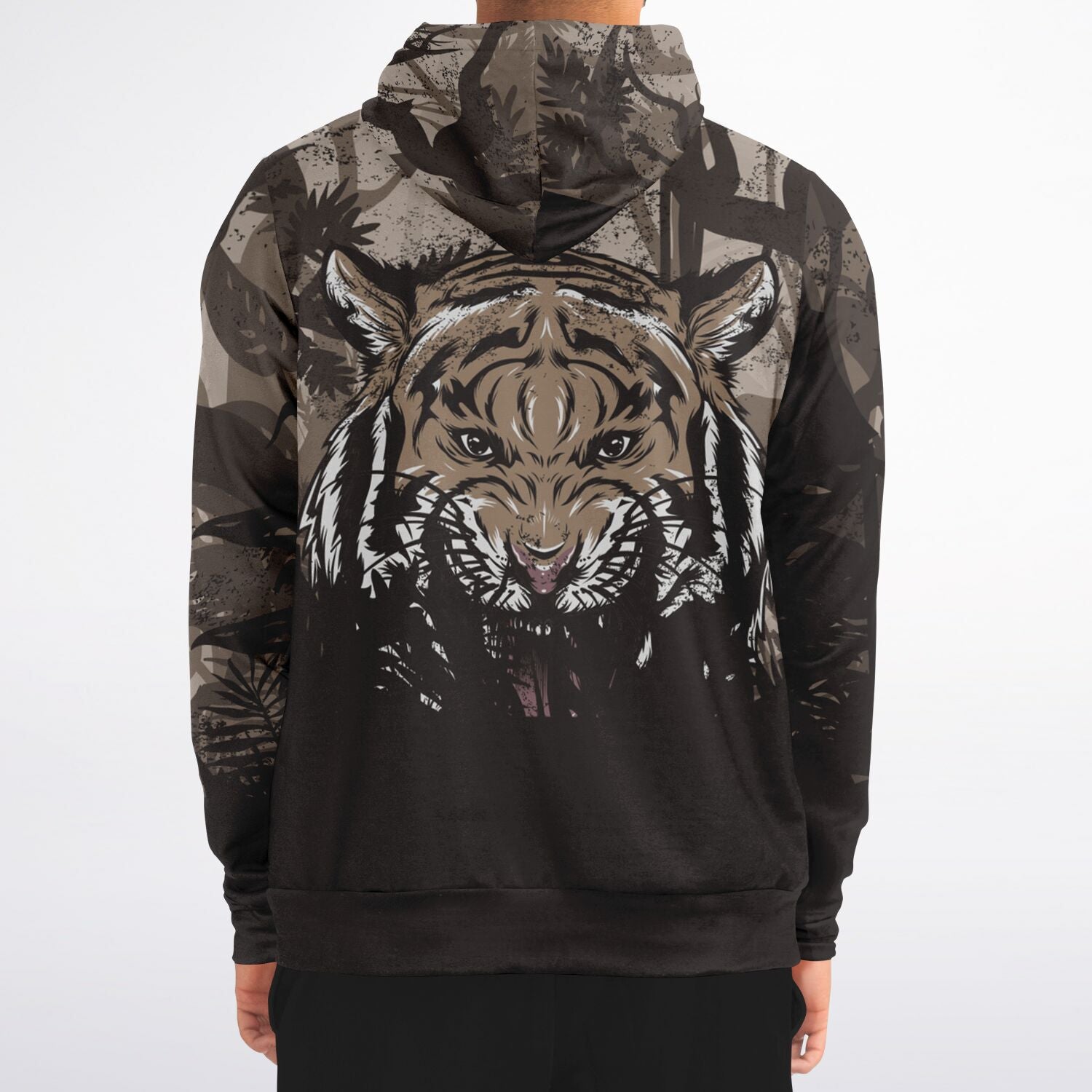 Tiger Hood Zip-Up Hoodie for MenSeves-ArtTiger Hood Zip-